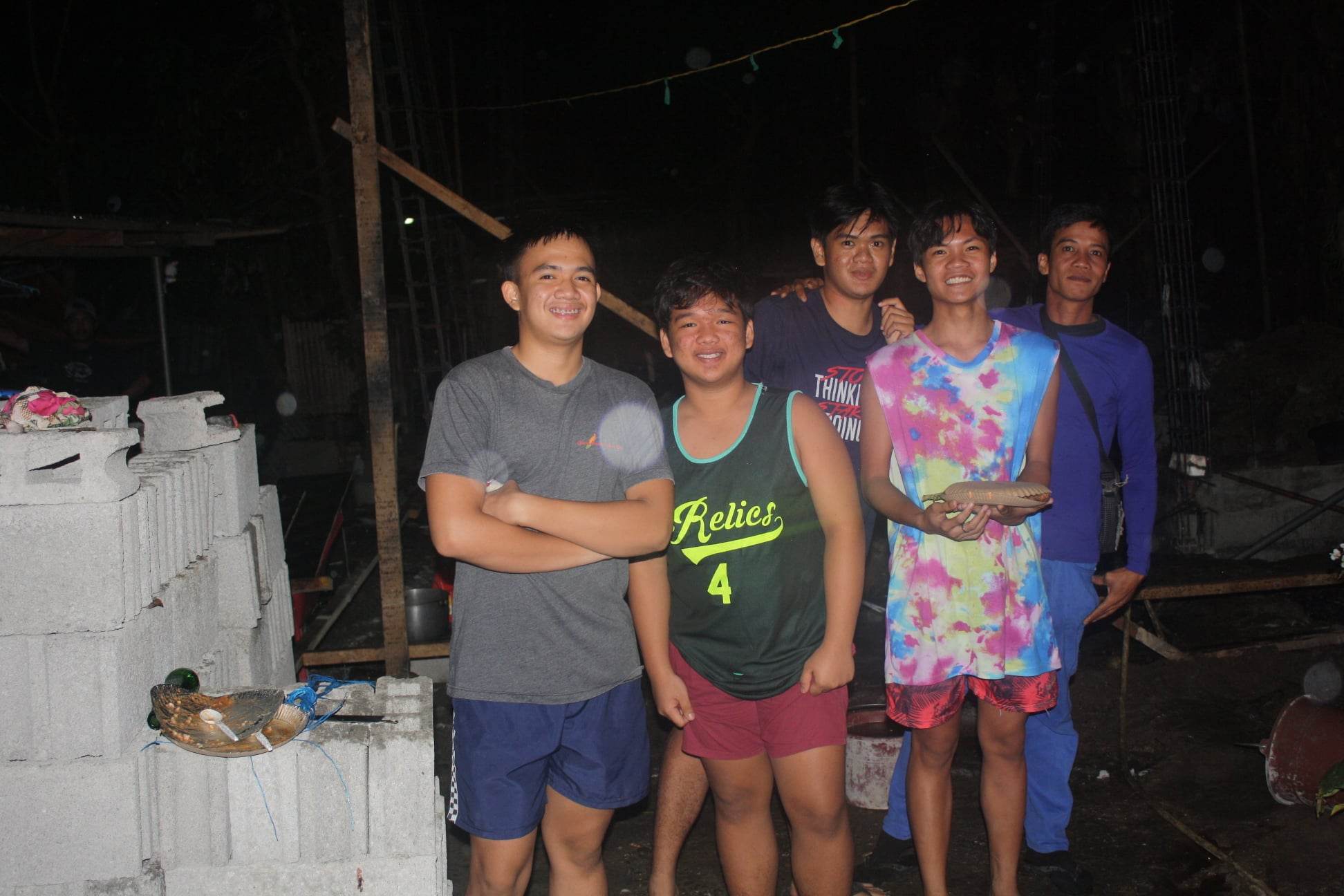Neil Anthony R. Adame with cousins in Cabatuan